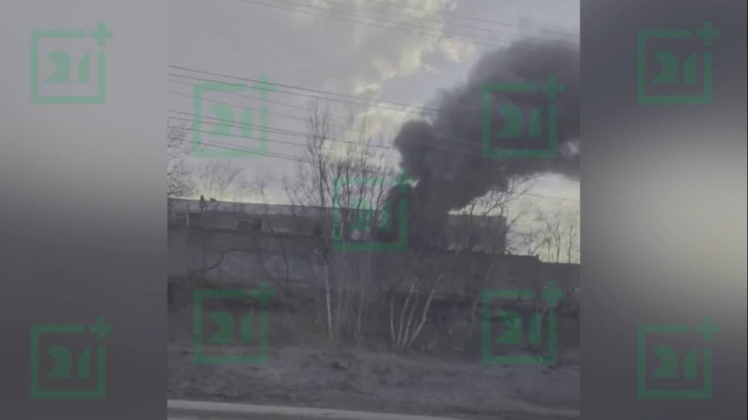 Пожар в Мурманске Дым