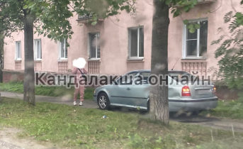 В Мурманской области автомобиль вылетел на тротуар после столкновения ДТП