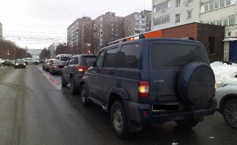 Из-за аварии в центре Мурманска образовалась большая пробка Пробка