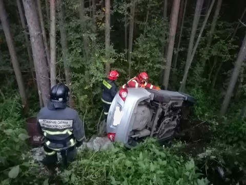 Машина улетела в кювет в Мурманской области Авария