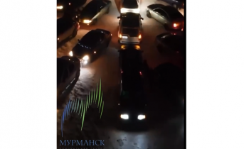 Гигантскую елку из автомобилей выстроили водители в Мурманске Автомобильная елка
