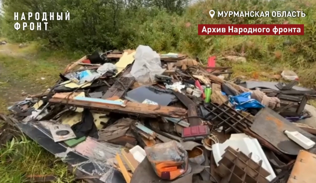 Стихийную свалку ликвидировали под Мурманском Свалка