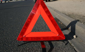 В Мурманской области в результате ДТП опрокинулся автомобиль Знак аварийной остановки