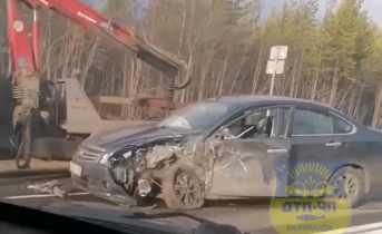 Последствия серьезной аварии в Мурманской области попали на видео Авария