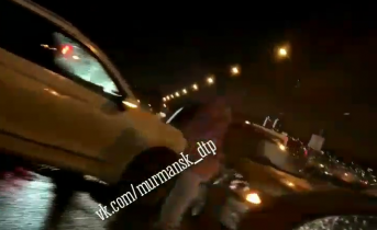 Последствия аварии в Мурманске попали на видео ДТП