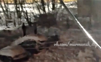 Опасные игры детей в мурманском дворе попали на видео Парковка