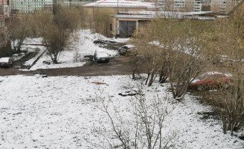 Мурманск завалило снегом Снег