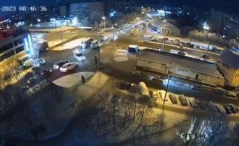 Момент ДТП в Мурманске попал на видео ДТП
