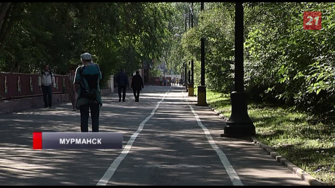 Мурманчан удивили велодорожки в центре города Велодорожка