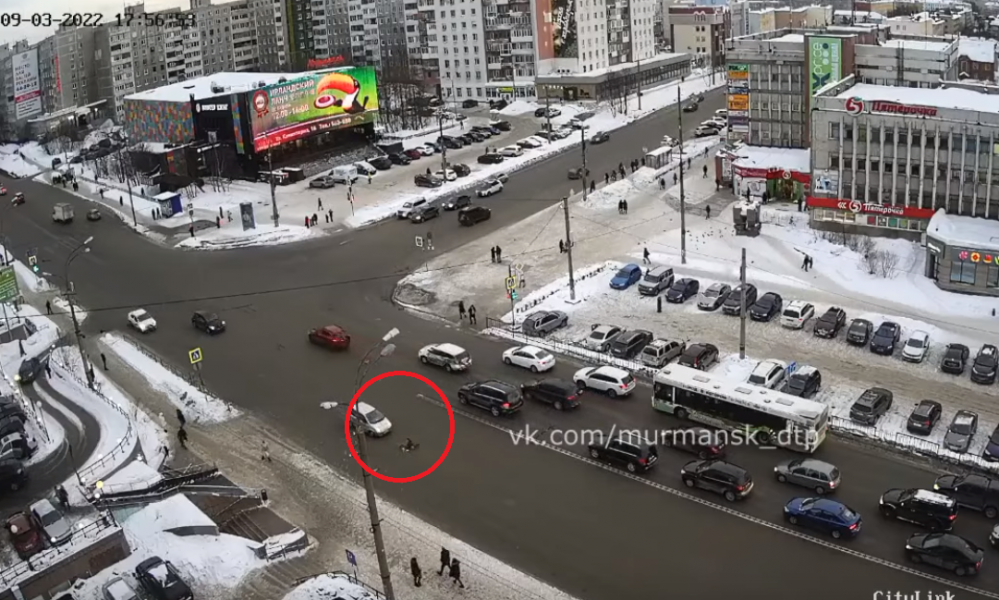 На пешеходном переходе в Мурманске сбили человека Пешеходный переход