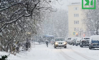 Мощный снегогеддон Снегопад