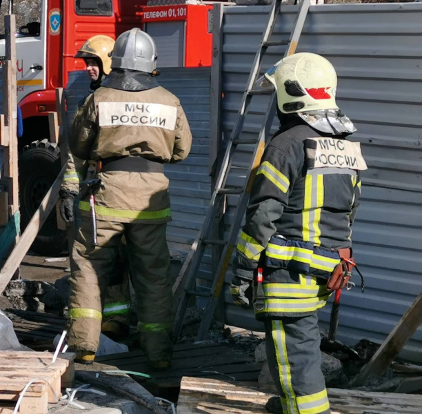 Человека эвакуировали из пожара в Заполярье Пожарные
