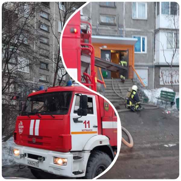 Серьезный пожар в Мурманске: один человек спасен, шесть эвакуировано Спасатели
