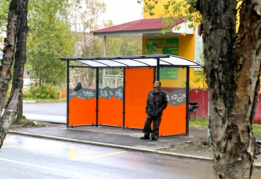 В Мурманской области установили яркие остановочные комплексы Остановочный комплекс