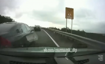 Водитель в Мурманске чудом избежал ДТП Трасса