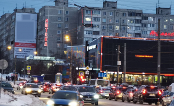 Водители застряли в большой пробке в Мурманске Пробка