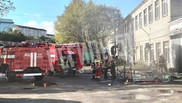 Пожар в мурманском колледже Пожар