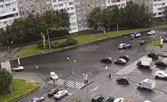 Момент массового ДТП в Мурманске попал на видео ДТП