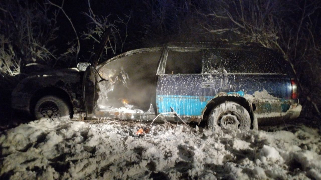Крупный пожар Автомобиль
