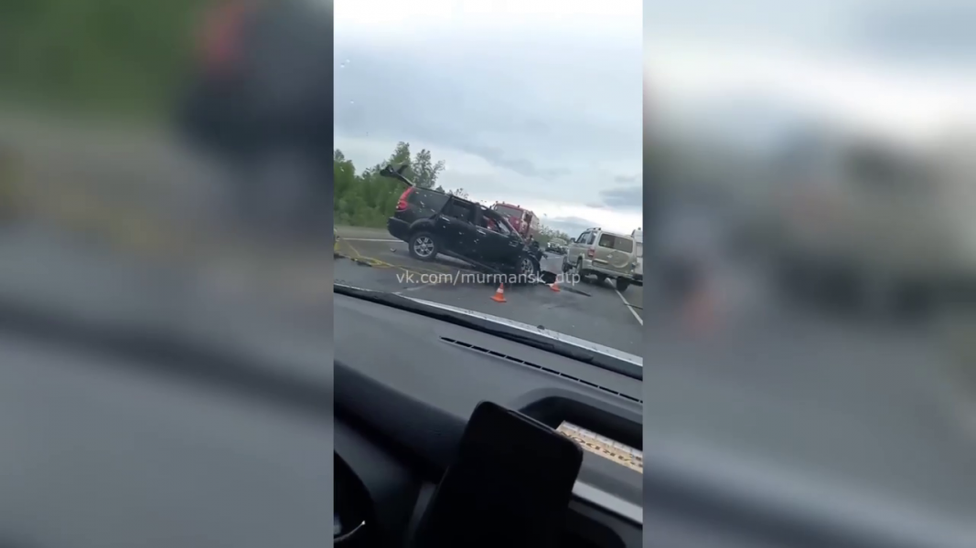 Последствия смертельного ДТП в Мурманской области попали на видео Авария