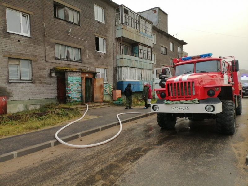 Пожар в Териберке Спасатели