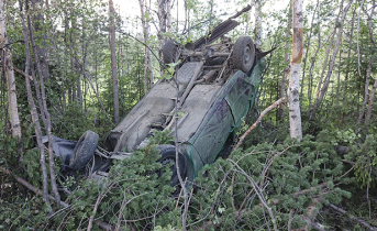 В Мурманской области автомобиль вылетел в кювет и перевернулся. Есть пострадавший ДТП