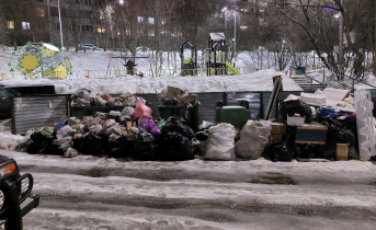 Огромная мусорная гора выросла в мурманском дворе Мусор