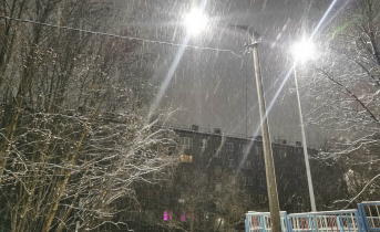 На Мурманск обрушился снегопад Снегопад