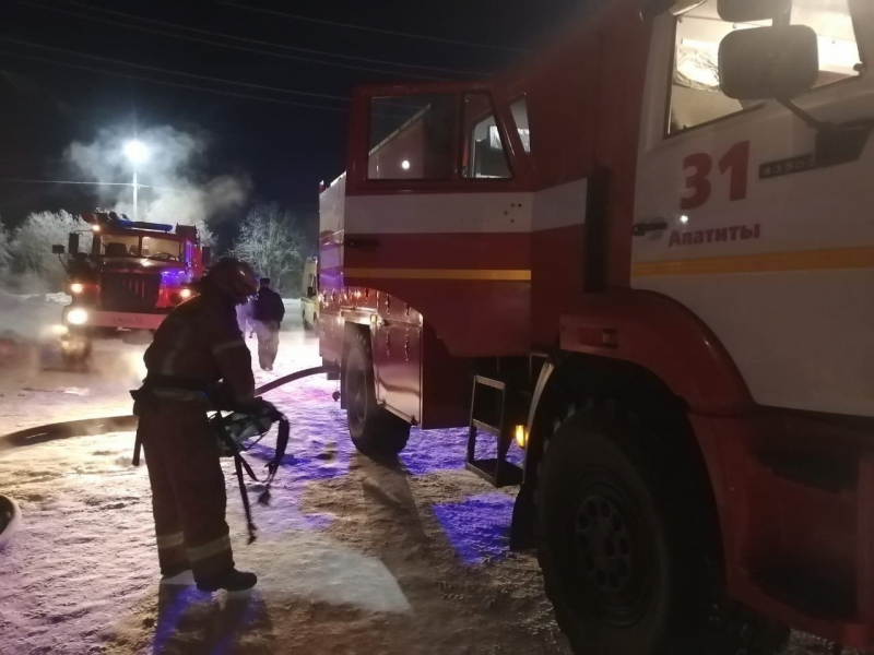 Пожар в Мурманской области Спасатели