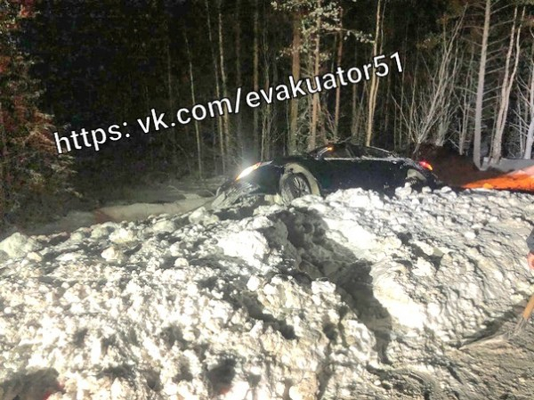 В Мурманской области автомобиль вылетел в кювет ДТП