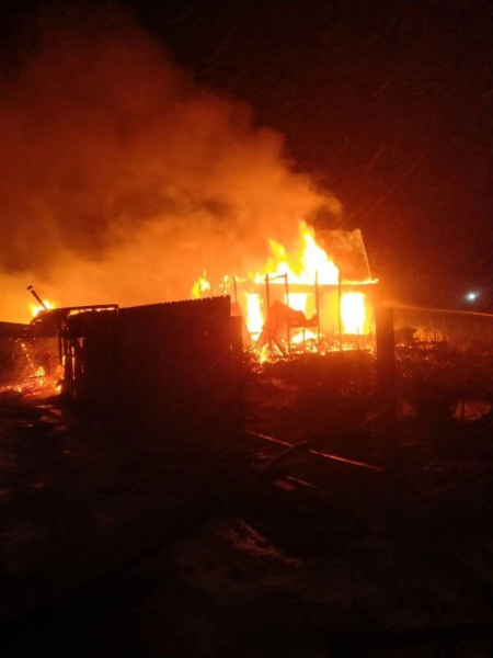 В Мурманской области сгорел жилой дом Пожар