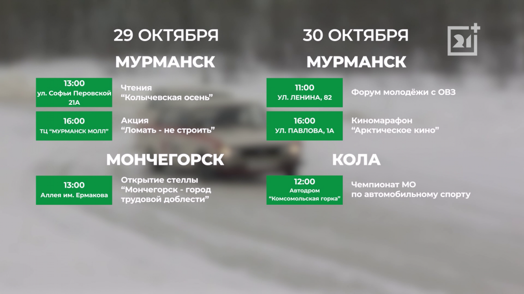Какие интересные события ждут жителей Мурманской области на выходных