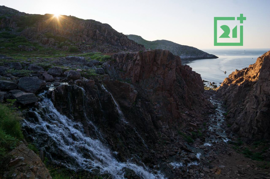 Водопад на краю света в Мурманской области Водопад