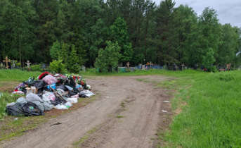 У кладбища в Туломе выросла огромная свалка