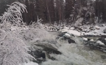 Зимний водопад Водопад