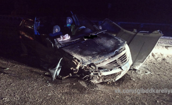 66-летний житель Мурманской области пострадал в страшной аварии в Карелии ДТП