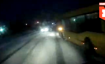 Лобовое столкновение в Мурманской области попало на видео Авария