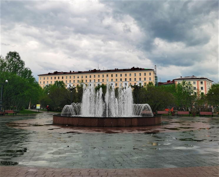 Мурманск, фонтан, центр города