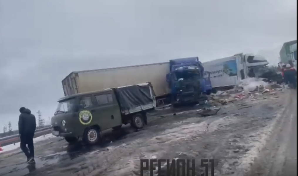 Последствия смертельной аварии в Мурманской области попали на видео Авария