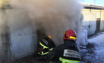 С очередным возгоранием боролись в Мурманской области Пожар