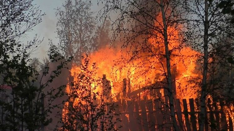 В Мурманской области огнем уничтожена дача, фото Пожар
