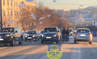 Из-за аварии в Мурманске на дороге образовалась пробка ДТП