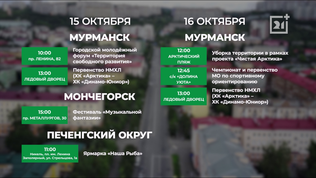 Какие интересные события ждут жителей Мурманска на выходных Афиша