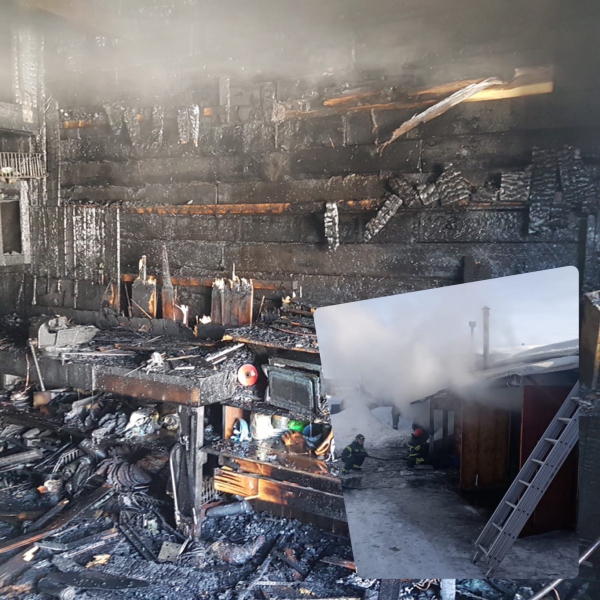 Во время пожара в гараже в Мурманской области пострадал мужчина Пожар