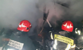 12 человек боролись с огнем в Мурманске Пожар