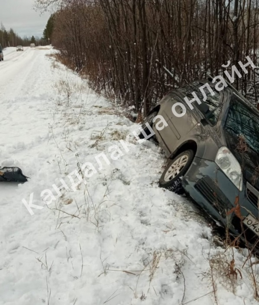 В Мурманской области автомобиль вылетел в кювет ДТП