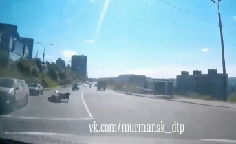 Момент ДТП с мотоциклом в Мурманске попал на видео ДТП