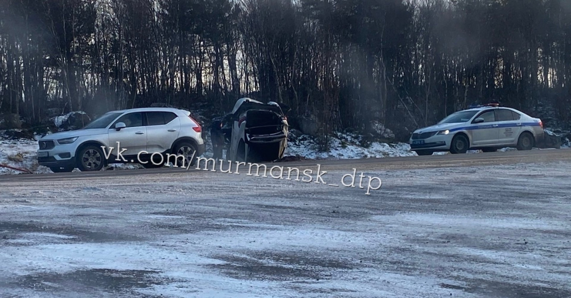 По дороге в мурманский аэропорт произошло жесткое ДТП ДТП