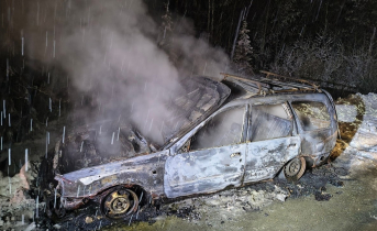 В Заполярье полностью сгорел автомобиль Автомобиль