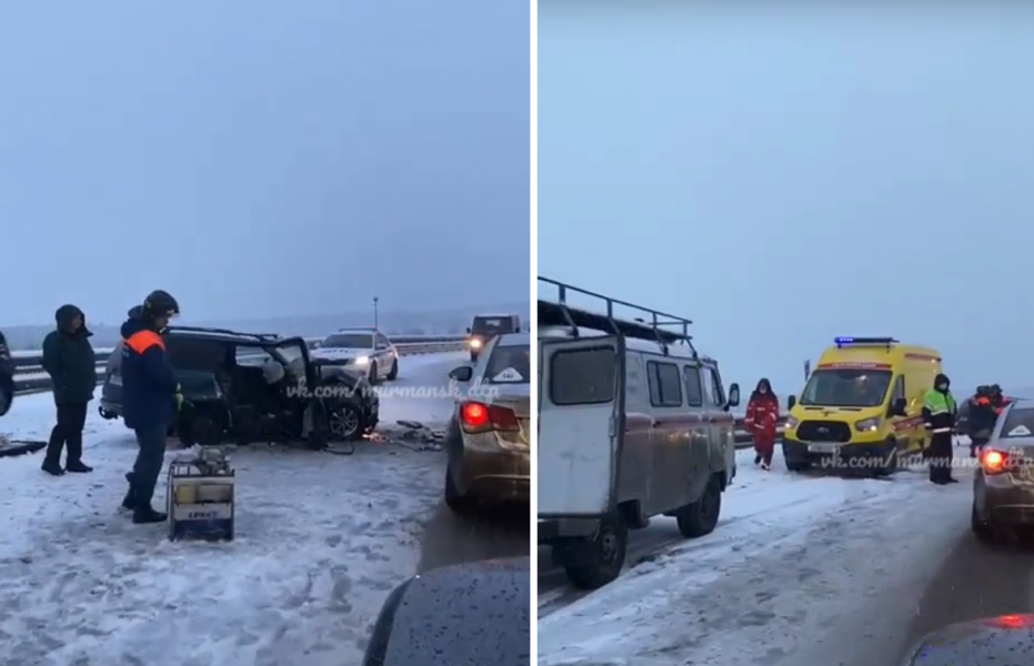 Соцсети: в страшной аварии на «Ленинградке» в Мурманске пострадала девушка ДТП